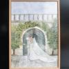 portrait of a wedding couple, drawn with watercolours, framed, illustration by vivisvorld